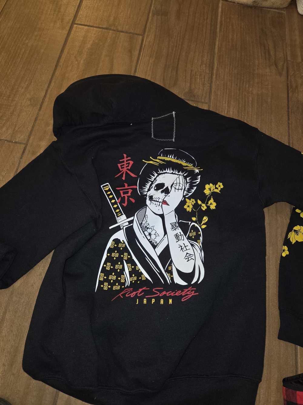 Riot Society Japan Black Graphic Hoodie